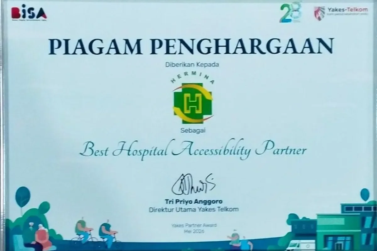 Hermina Hospitals Raih Penghargaan Best Hospital Accessibility Partner dari Yakes Telkom