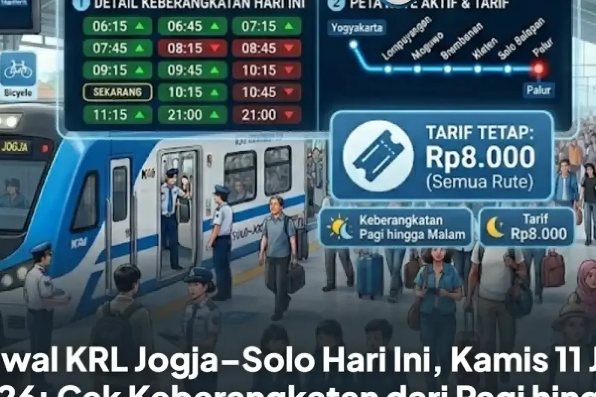 Jadwal KRL Jogja-Solo 11 Juni 2026: Beroperasi Normal hingga Malam