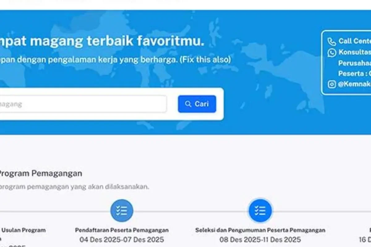 Kemnaker Buka Pendaftaran MagangHub Batch 4 pada Juli 2026, Target 150.000 Peserta