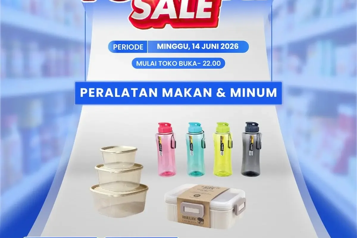 Transmart Full Day Sale 14 Juni 2026: Diskon 50%+20% Peralatan Makan