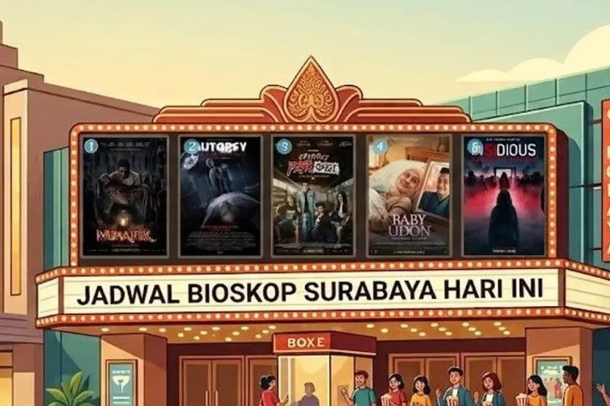 Suasana bioskop dengan layar besar dan kursi penonton