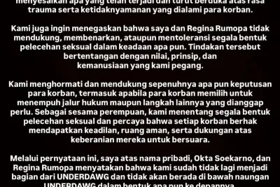 Dugaan Pelecehan Seksual Jerat Pendiri UNDERDAWG Indonesia