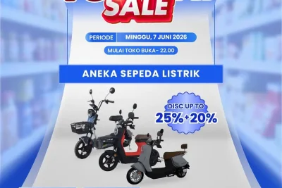 Transmart Full Day Sale Diskon Sepeda Listrik Hingga 25%