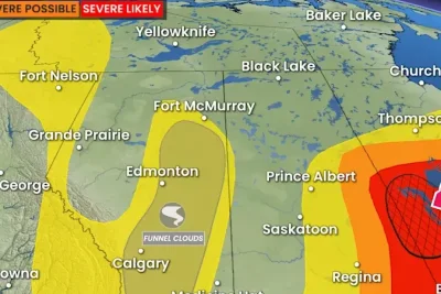 Atmospheric Conditions Trigger Funnel Cloud Risks Across Alberta