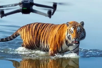 BBC Drones Capture Rare Cooperative Tiger Parenting in Nepal